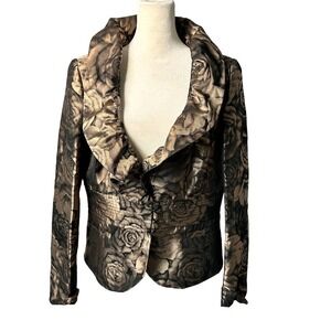 Armani Collezioni Metallic Floral Blazer Size 10